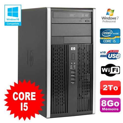Pc tour hp pro 6200 core i5 3.1ghz 8go disque 2000go graveur wifi win 7