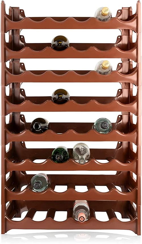 Cave à vin modulable, Étagère à bouteille, Casier à bouteille, Range bouteille, Porte bouteille (48 emplacements de bouteilles, Brun)