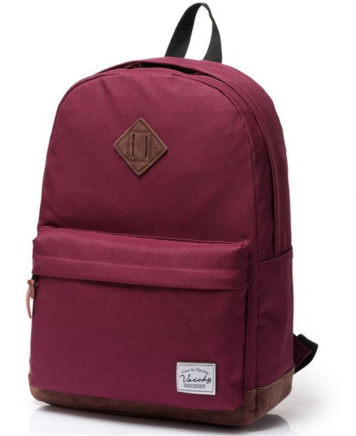 VASCHY Sac à Dos Scolaire, Classique Sac à Dos College Fille Sac à Dos Léger Hydrofuge Unisexe Voyage Sac à Dos Convient à 14 Pou