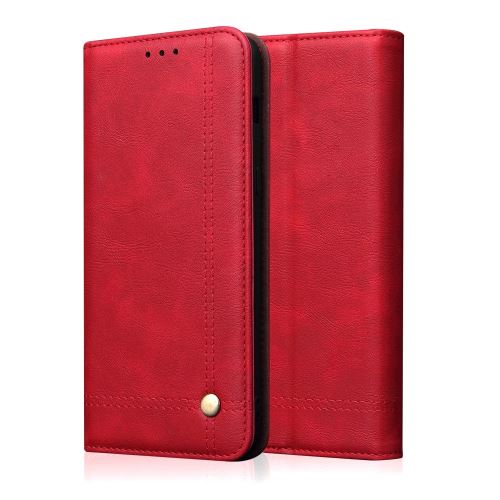 Etui en PU cheval fou auto-absorbé vintage stand vintage rouge pour votre Huawei Y6 (2019)