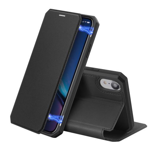 Coque en TPU conception à retournement magnétique noir pour votre Apple iPhone XR 6.1 pouces
