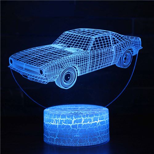 Stack - Lampe 3D Voiture - Veilleuse Enfant Tactile - Télécommande - 7 Couleurs - Image 2