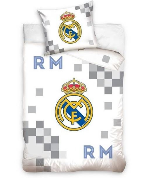 Real Madrid housse de couette coton 140 x 200 cm blanc