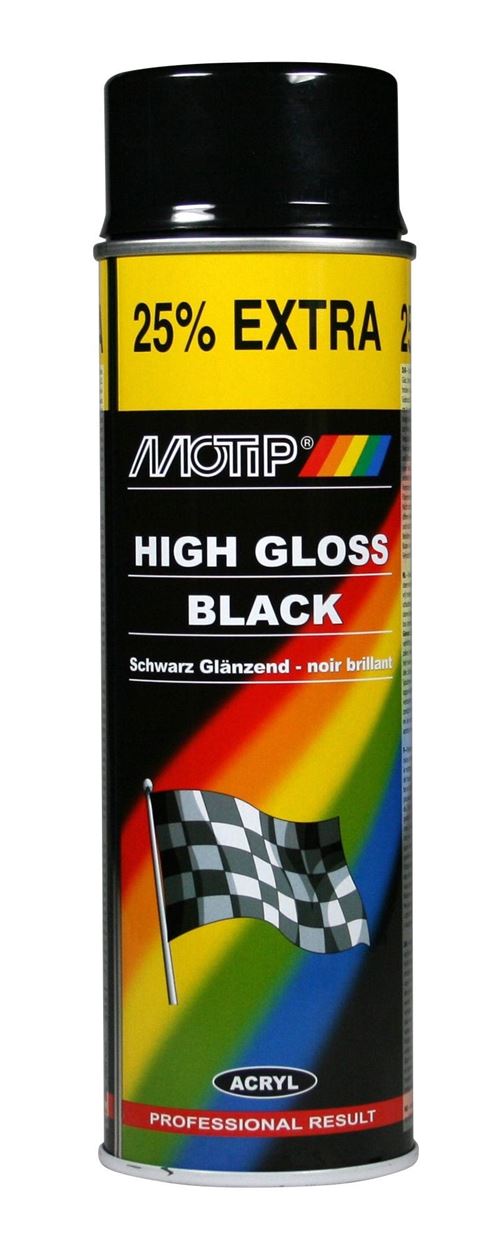Peinture auto universelle noir brillant, 500ml Motip