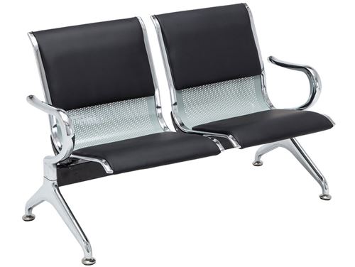 Banc zone d'attente Airport , Noir / Argent/2-Sitzer