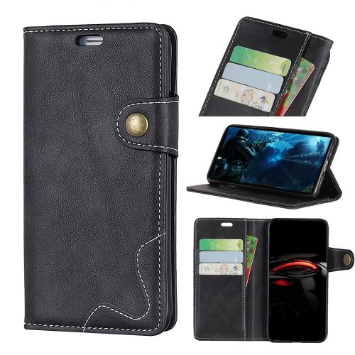 Etui en PU en forme de s noir pour votre Huawei Nova 4
