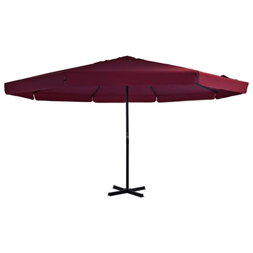 Parasol avec m&acirc;t en aluminium 500 cm Bordeaux Vidaxl Rouge bordeaux
