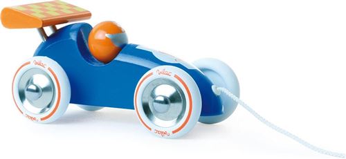 Voiture de course bleue et orange