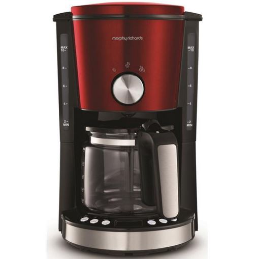cafetière programmable 10 tasses 1000w rouge/noir - m162522ee