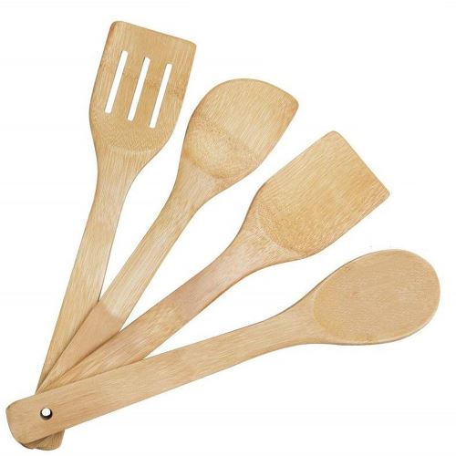 12€39 sur 6pcs / set ustensiles de cuisine en bois de bambou cuisine fendue  spatule cuillère support de mélange dîner aliments riz wok pelles outil -  Ustensile de cuisine - Achat & prix