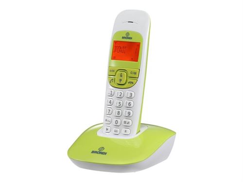 Brondi NICE - Téléphone sans fil avec ID d'appelant - DECTGAP - blanc, vert