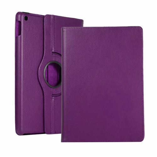 Etui pochette de protection pour Apple iPad 8 generation 2020 10,2 pouces / iPad 9 generation 2021 10.2 rotative 360 degrés violette