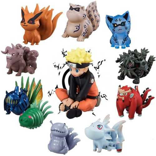 Set de 11 pièces Figurine Naruto Uzumaki bêtes à queue Shukaku Gyuki Kurama Isobu 4-7cm