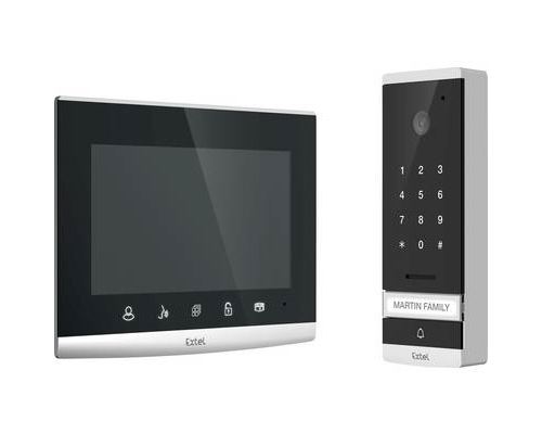 Interphone vidéo Extel 720309 filaire Set complet 1 foyer verre, noir