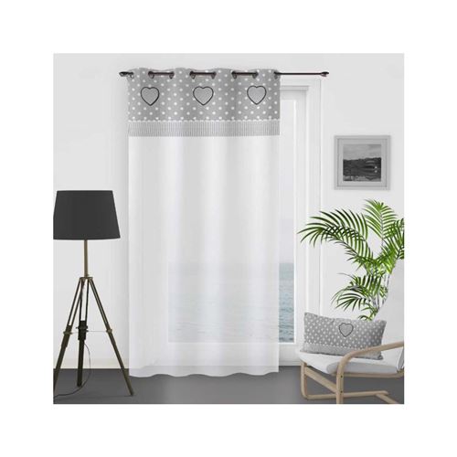 SOLEIL D'OCRE Voilage a oeillets Passion - 135x250 cm - Gris