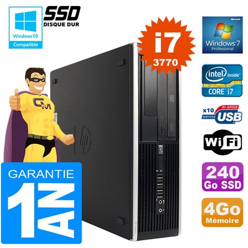Acheter Pc hp compaq 8300 sff core i7-3770 ram 4go disque 240 go ssd graveur dvd wifi w7 État correct - 299,00 € Pc hp compaq 8300 sff core i7-3770 ram 4go disque 240 go ssd graveur dvd wifi w7 État correct - Hewlett-Packard reconditionné disponible sur Fnac