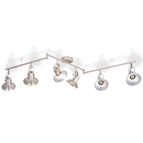 vidaXL Plafonnier pour 6 ampoules E14 Argenté