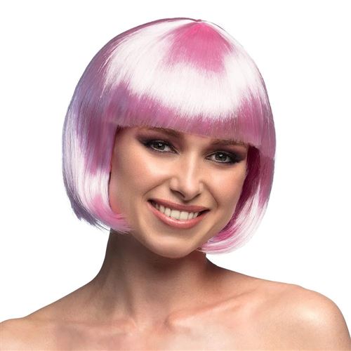 PERRUQUE CABARET ROSE CLAIR ADULTE  Rose, fuchsia
