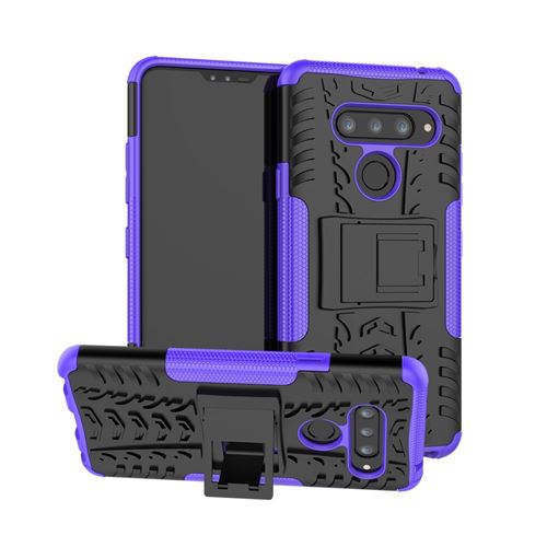 Coque en TPU combo antidérapant violet pour votre LG V40 ThinQ