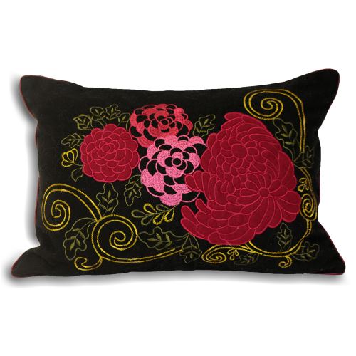 Riva Home Emelia - Housse de coussin (35x50cm) (Noir/Fuchsia) - UTRV383
