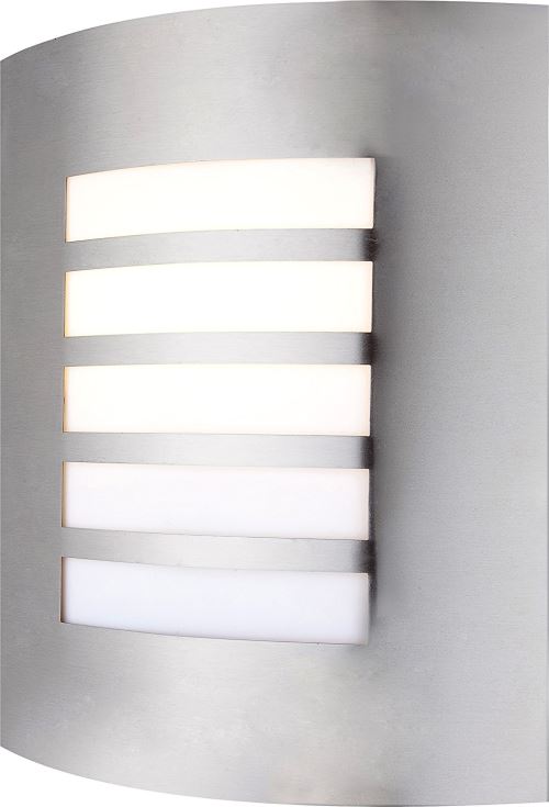 Lampe extérieure acier affiné, plastique IP44, LxLxH:230x92x270, excl. 1xE27 60W 230V