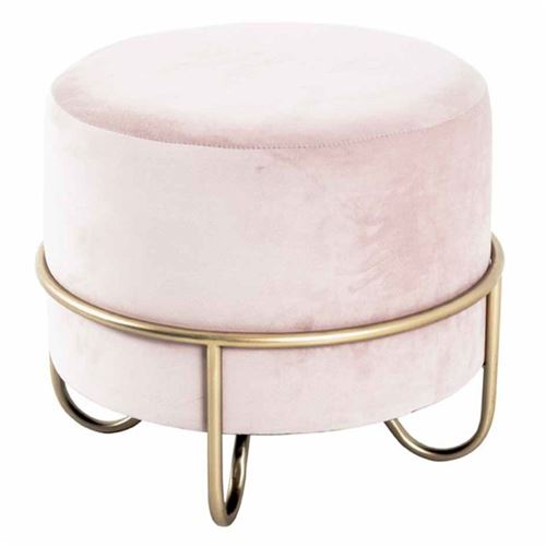 Paris Prix - Pouf Rond Design coralie 43cm Crème