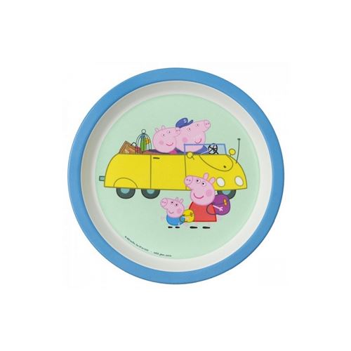 Assiette bébé Peppa Pig avec les grands parents Petit Jour Paris Multicolore