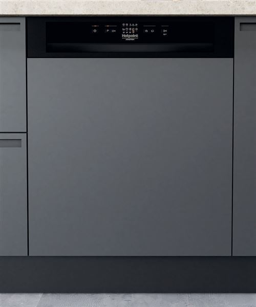 Hotpoint Ariston HBC 2B+26 B - Lave-vaisselle - intégrable - Niche - largeur : 60 cm - profondeur : 57 cm - hauteur : 82 cm - noir