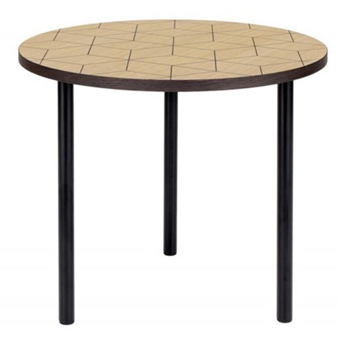 Paris Prix Beige Table D'appoint Design "Arty Triangles" 50Cm Chêne - Image 1