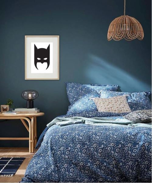 Cadre Photo Batman Tete 30x40cm avec Passe Partout Tableau Bois Verre (CHENE CLAIR)
