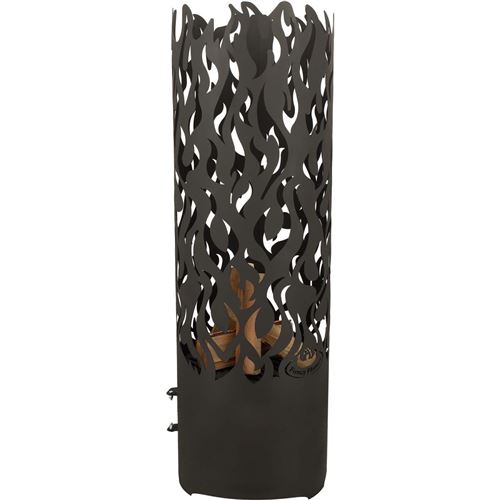 Esschert Design Baril à feu Flames Acier au carbone Noir FF408