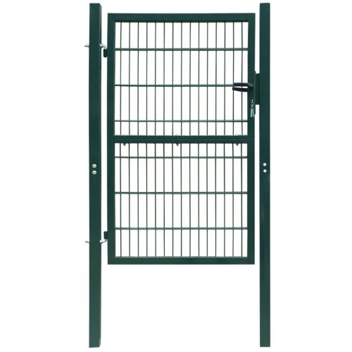 Dealpark Portillon de Jardin, Patio portillon Cloture Exterieur Portail Porte Simple en Acier Vert 106 x 250 cm
