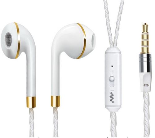 Ecouteurs Anneau pour ASUS ZenFone Live avec Micro Reglage Kit Main Libre Casque Universel Jack (OR)