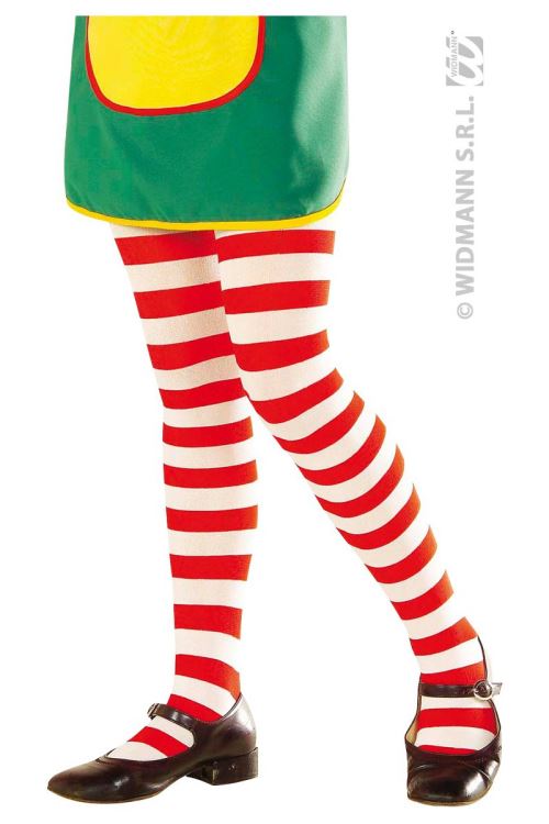 Collants clown enfant rouge/blanc 4/6 ans