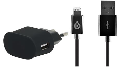 BigBen Connected - Adaptateur secteur - 5 Watt - 2.4 A (USB) - noir - pour Apple iPad/iPhone/iPod (Lightning)