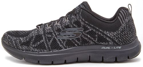 Skechers Flex Appeal 2.0 New Gem Féminins Chaussures de sport en Noir & Charcoal 12623 BKCC [UK 4 EU 37]