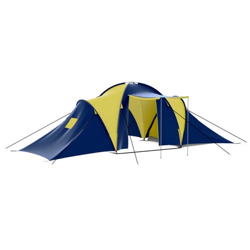 vidaXL Tent voor 9 personen polyester blauw en geel