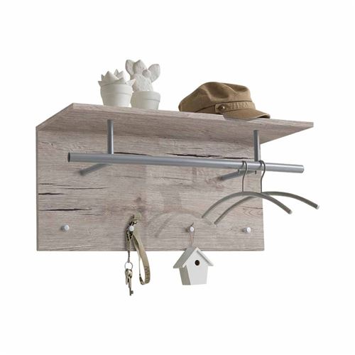 Porte-manteau mural 72x29,3x34,5 cm Ch&ecirc;ne sable FMD Beige