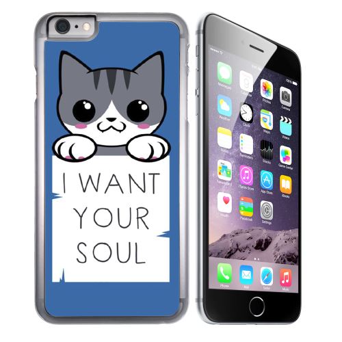 Coque pour iPhone 6 et iPhone 6S chat i want your soul