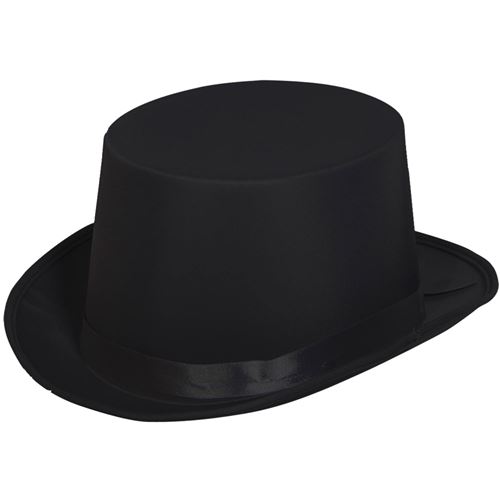 Folat chapeau haut de forme 20,5 x 13 cm polyester noir