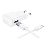 Cable Usb + Chargeur Secteur Blanc Pour Samsung Galaxy A10 / A3 2015 / A3 2016 / A5 2015 / A5 2016 / A6 2018 / A6 PLUS 2018 / A7 2015 / A7 2018 - Cable Micro Usb Mesure 1 Metre Chargeur Secteur Prise Murale Phonillico®