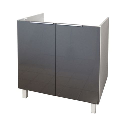 POP Meuble sous-évier 80 cm - Gris Haute Brillance
