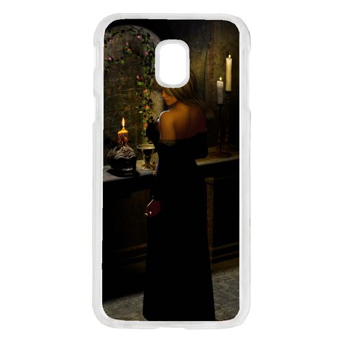 Coque Girl In Black Compatible Galaxy J7 2017 Transparent