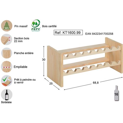 Astigarraga - Casier bouteilles empilable en pin Katea