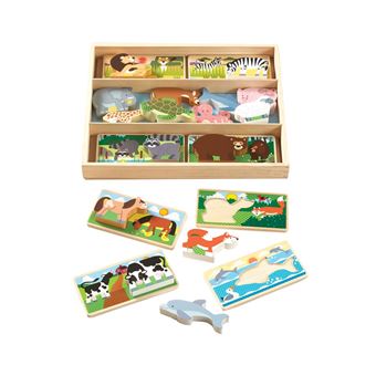 Melissa & Doug formes en bois puzzle 16 animaux