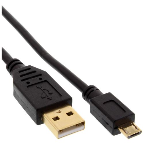 Câble InLine® Micro USB 2.0 USB Type A mâle à Micro-B mâle noir 0.3m