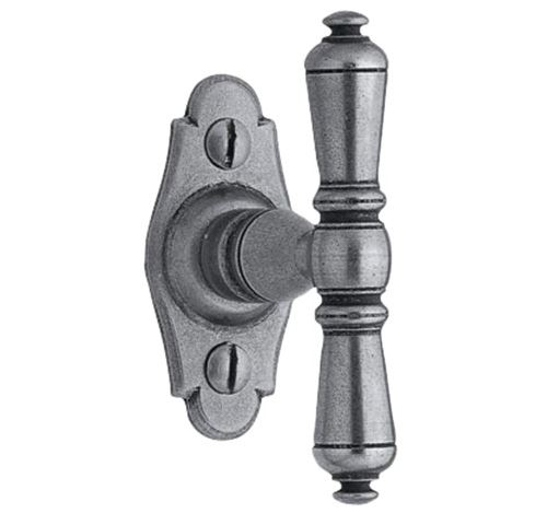 Bouton Nevers Languedoc sur platine BOUVET Fer cémenté patiné verni EU - BO52PB2132