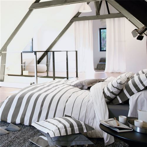 Taie d'oreiller percale Grand Large BLANC DES VOSGES - Non Applicable - 65 x 65 cm