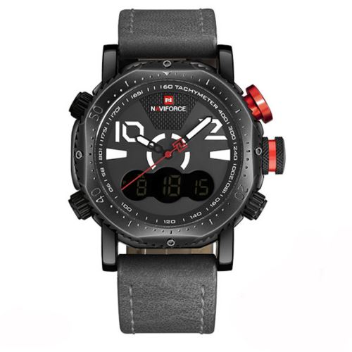 Quartz Numérique LED Gris+Blanc Montre Homme