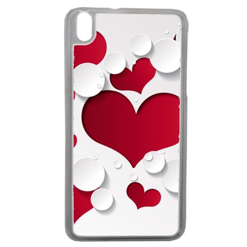 Coque Coeurs Compatible Htc Desire 816 Transparent